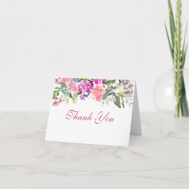 Sympathy Funeral Thank You Note Cards Floral (Front)