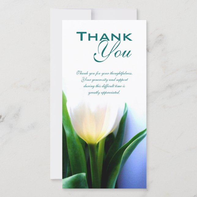 Sympathy / Funeral Thank You Photo Card (Front)