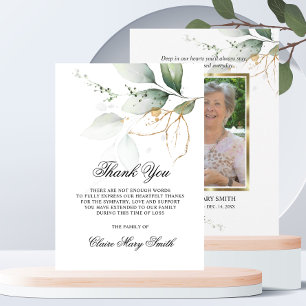 Sympathy Funeral THANK YOU Watercolor Greenery 