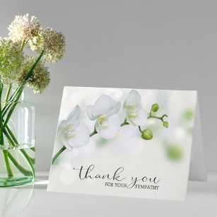 Sympathy Funeral White Orchids THANK YOU