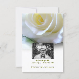 Sympathy Funeral White Rose Photo Thank You Card