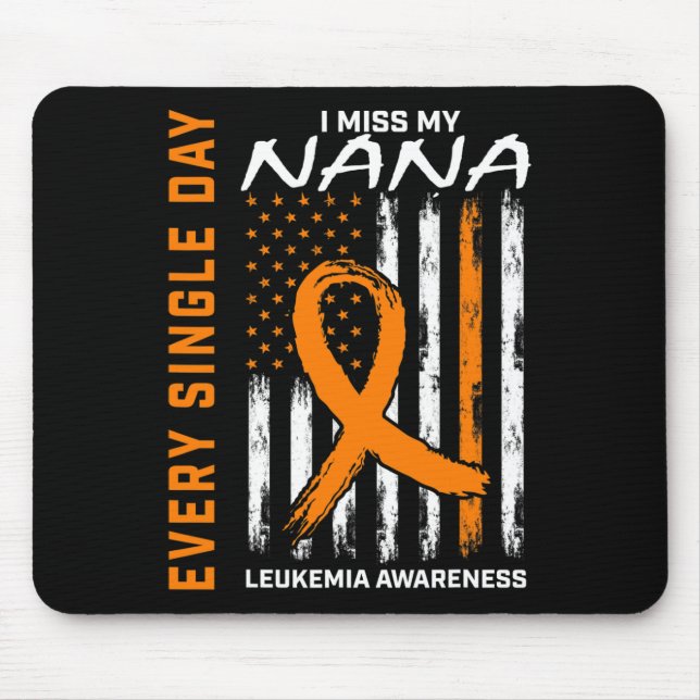 Sympathy Gifts Loss of Nana Orange Leukaemia Aware Mouse Mat (Front)
