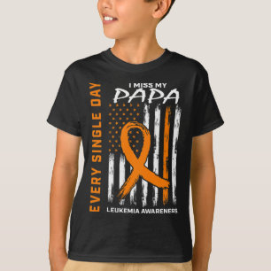 Sympathy Gifts Loss Of Papa Orange Leukaemia Aware T-Shirt