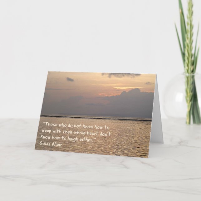 Sympathy Greeting Card Golda Meir Text (Front)