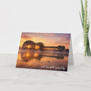 Sympathy Guitar Silhouette of Trees with Ducks Card