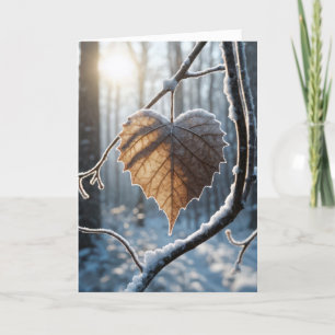 Sympathy Heart-shaped Winter Leaf Card