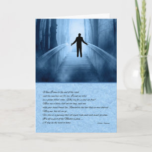 Sympathy Heavenly Bridge Male Silhouette in Blue Card