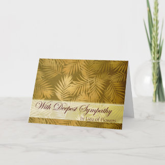 Sympathy In Lieu of Flowers with Palm Fronds Card