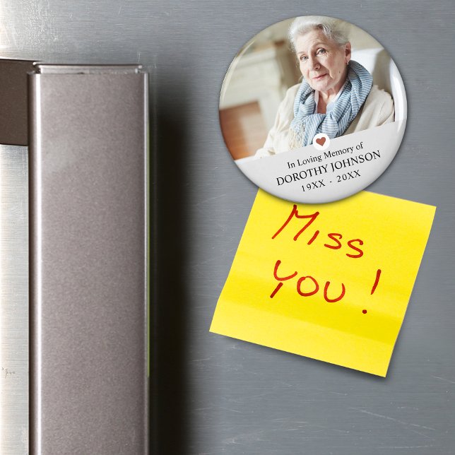 Sympathy In Loving Memory Photo Heart Magnet (Sympathy Forever in our Hearts Photo Magnet)