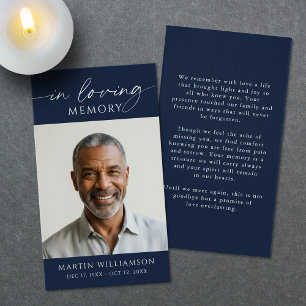 Sympathy In Loving Memory Photo Simple Prayer Card