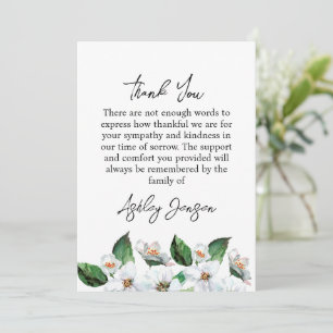 Sympathy Jasmine Funeral Thank You Card