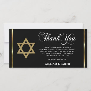 Sympathy Jewish Star of David THANK YOU PHOTO