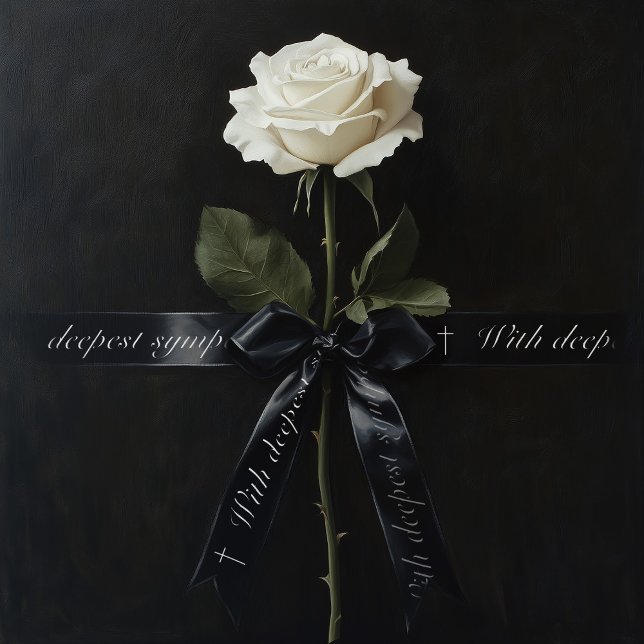 Sympathy loss elegant lettering memorial black satin ribbon (Funeral supply)