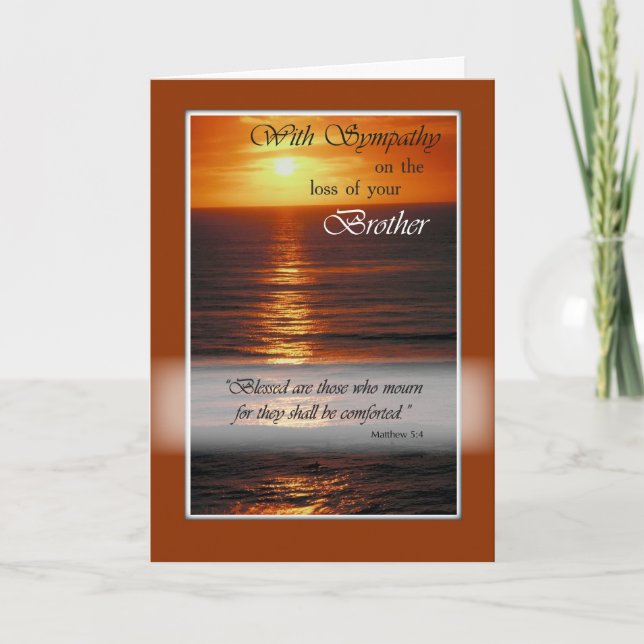 Sympathy Loss of Brother, Ocean, Religious Card (Front)