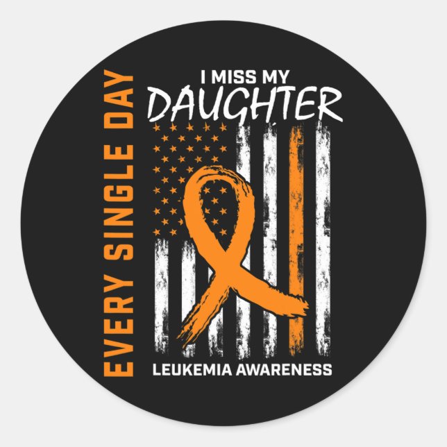 Sympathy Loss of Daughter Leukaemia Awareness Amer Classic Round Sticker (Front)