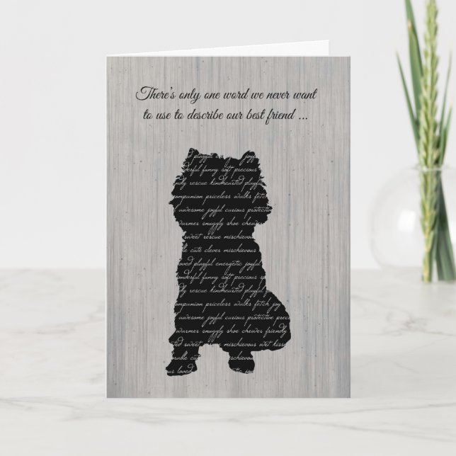Sympathy, Loss of Dog, Toy Breed, Word Collage Card (Front)