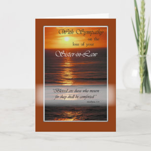 Sympathy Loss of Sister-in-Law, Sunset Over Ocean Card