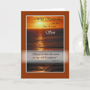 Sympathy Loss of Son, Sunset Over Ocean Card
