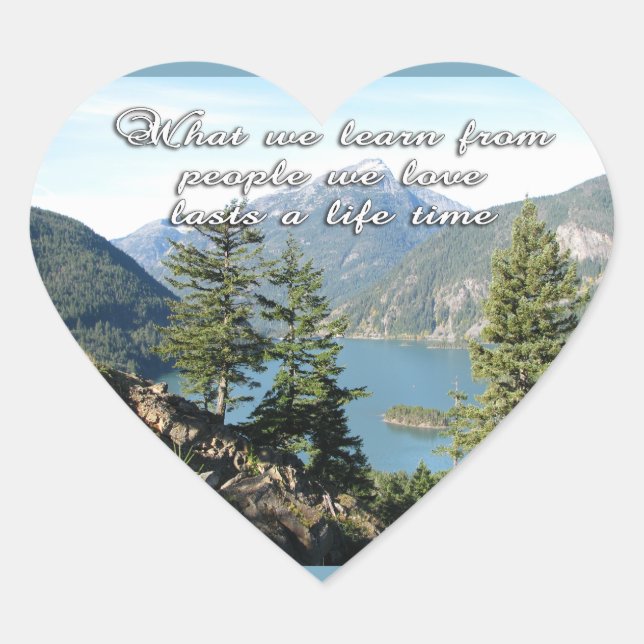 Sympathy-Loved Ones Passed-Lake Heart Sticker (Front)