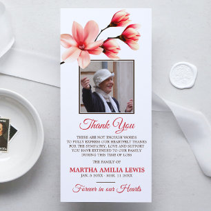 Sympathy Loving Memory Floral THANK YOU   PHOTO Card