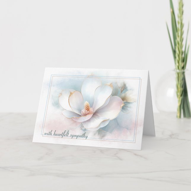 Sympathy Magnolia Flower Abstract Card (Front)