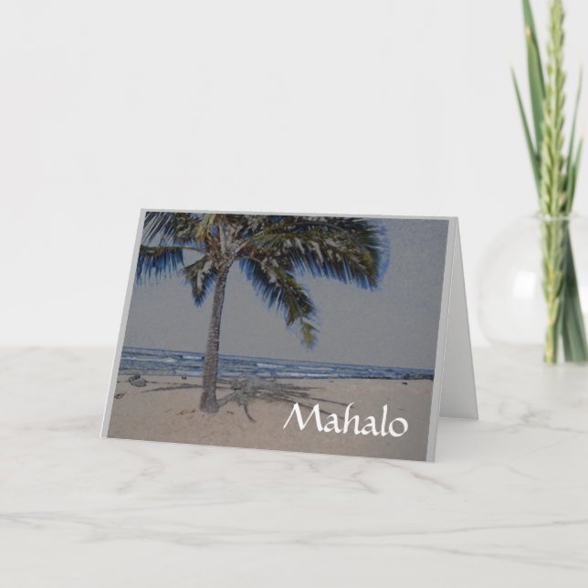 Sympathy Mahalo from Family   Thank You Card (Front)