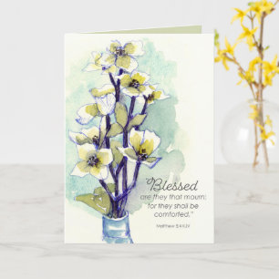 Sympathy Matthew 5 Bible Verse Dogwood Flowers Card