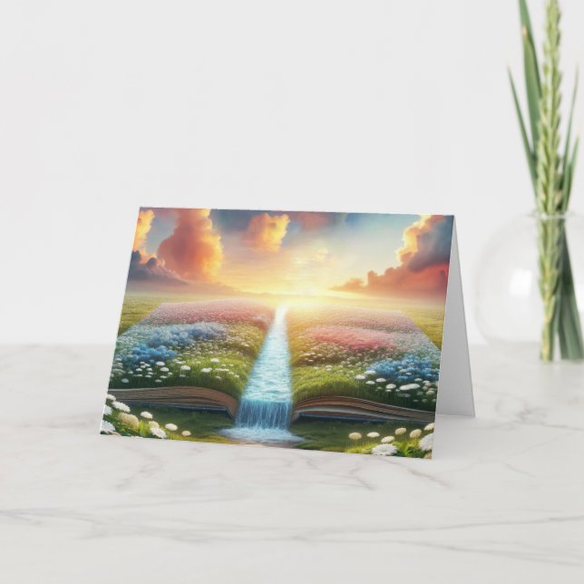 Sympathy Meadow and Brook Book  Card (Front)