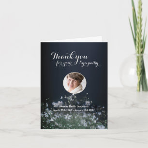 Sympathy Memorial Flower Thank You card with Photo