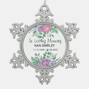 Sympathy Memorial In Loving Memory [customise] Snowflake Pewter Christmas Ornament