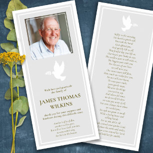 Sympathy Memorial Photo Funeral Thank You Card