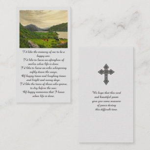 Sympathy Memorial Picture Prayer Card