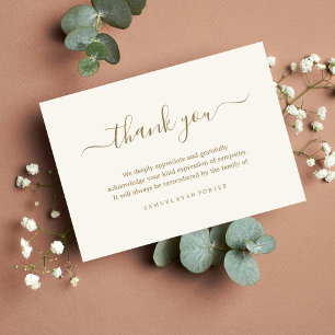 Sympathy Memorial Thank You Bereavement