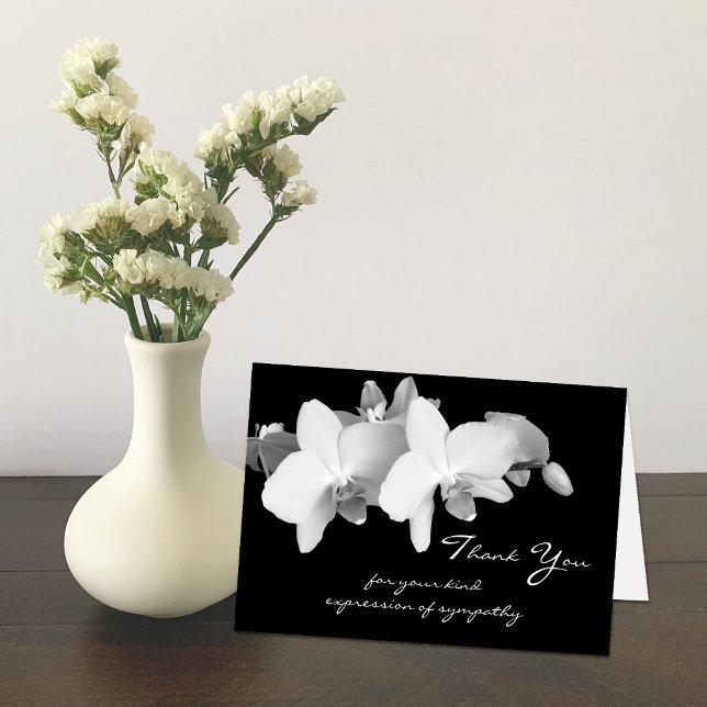 Sympathy Memorial Thank You Note Card -- Orchids (Creator Uploaded)