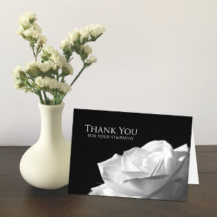 Sympathy Memorial Thank You Note Card -- Rose