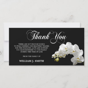 Sympathy Memorial THANK YOU White Orchids   PHOTO Card
