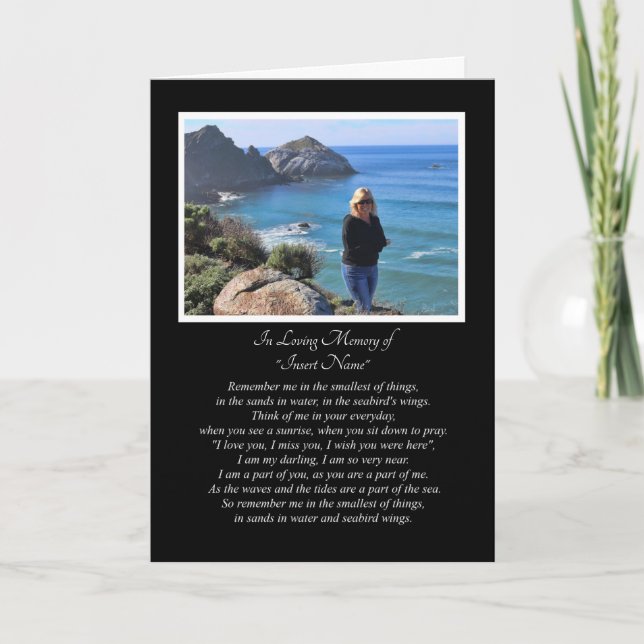 Sympathy Memorial with Picture Spiritual Poem Card (Front)