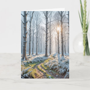 Sympathy Morning Sunshine in Frosty Forest Card