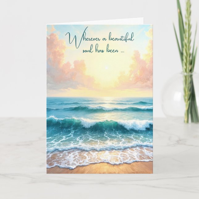 Sympathy Ocean Surf and Sunrise Card (Front)