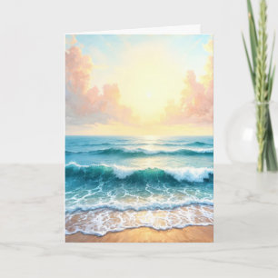 Sympathy Ocean Surf and Sunrise Card