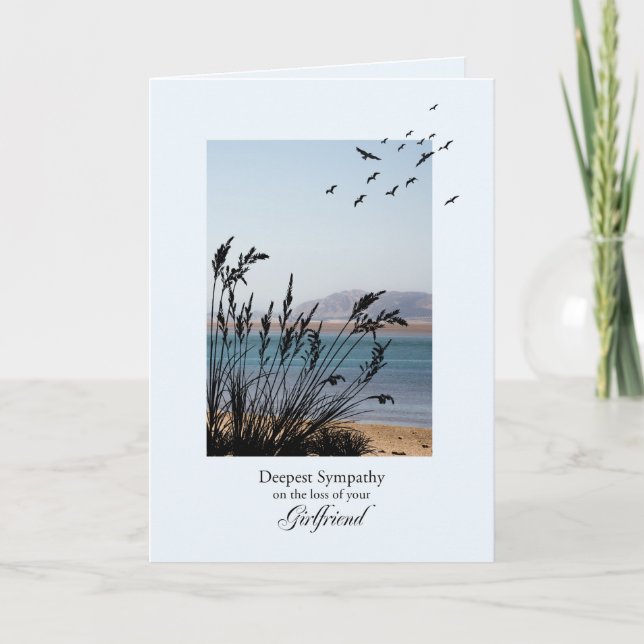 Sympathy on Loss of Girlfriend Seaside Scene Card (Front)
