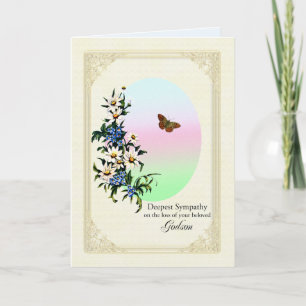Sympathy on Loss of Godson, Flowers and Butterfly Card