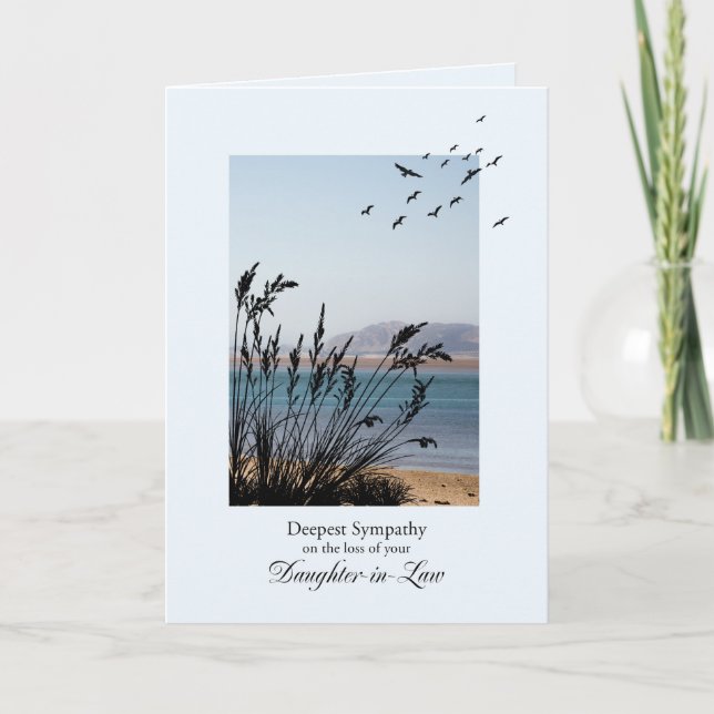 Sympathy on Loss of Mother-in-Law Seaside Scene Card (Front)