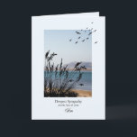 Sympathy on Loss of Son Seaside Scene Card<br><div class="desc">A lovely card to sent sympathy on the loss of a son. A seaside scene with silhouetted grass and seagulls. A lovely tranquil scene to promote peace of mind.</div>