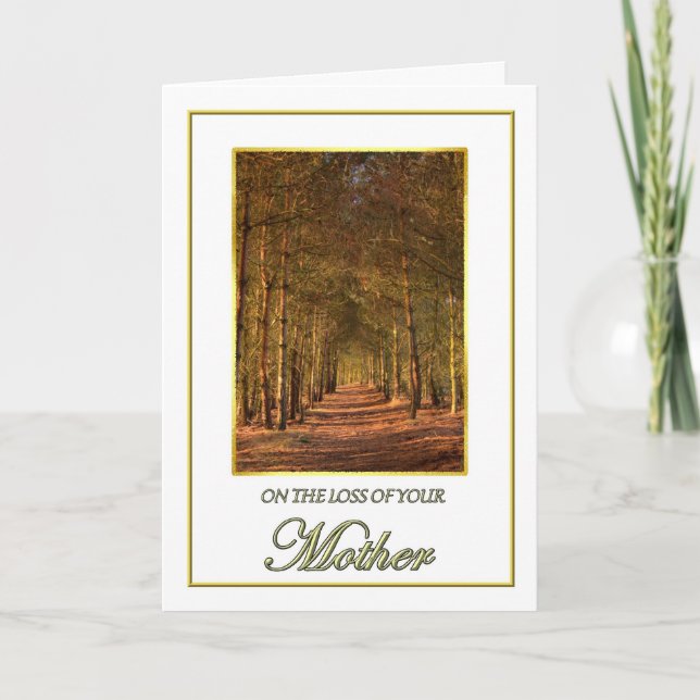 Sympathy on the Loss of Your Mother Pine Path Card (Front)