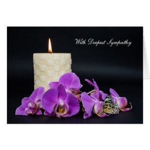 sympathy orchids and butterfly with candle