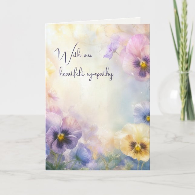 Sympathy Pansy Abstract Card (Front)