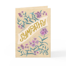 Sympathy Peach Soft Pastel Floral Banner Card