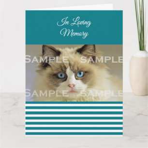 Sympathy pet loss blue white photo    Personalize Card