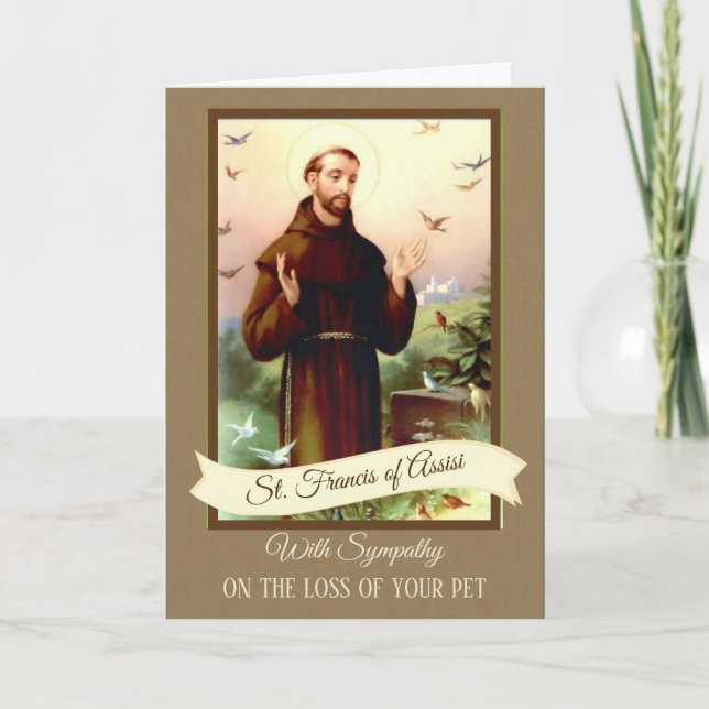 Sympathy Pets St. Francis of Assisi Card (Front)